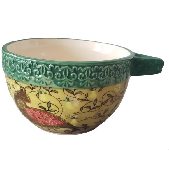 Partridge Bird Floral Pattern Serving Dip Bowl & Spreader -Jo-Anne 2013 Boxed - Picture 12 of 13